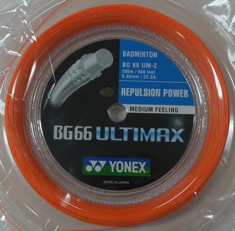 YONEX BG66 Ultimax Badminton Coil String - 200m - BG66UM - Orange